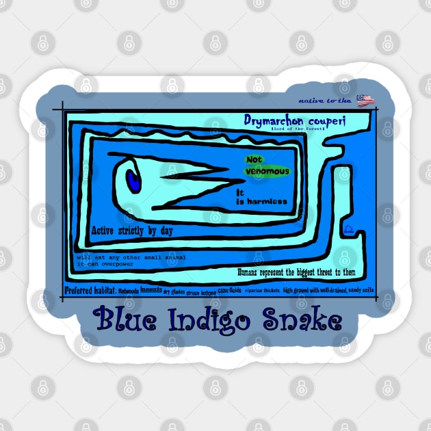 Blue Indigo Snake Sticker by TenomonMalke